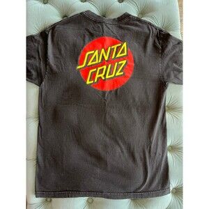 Mens Black Original Santa Cruz Skateboards Skateboarding Graphic Tee Shirt Large